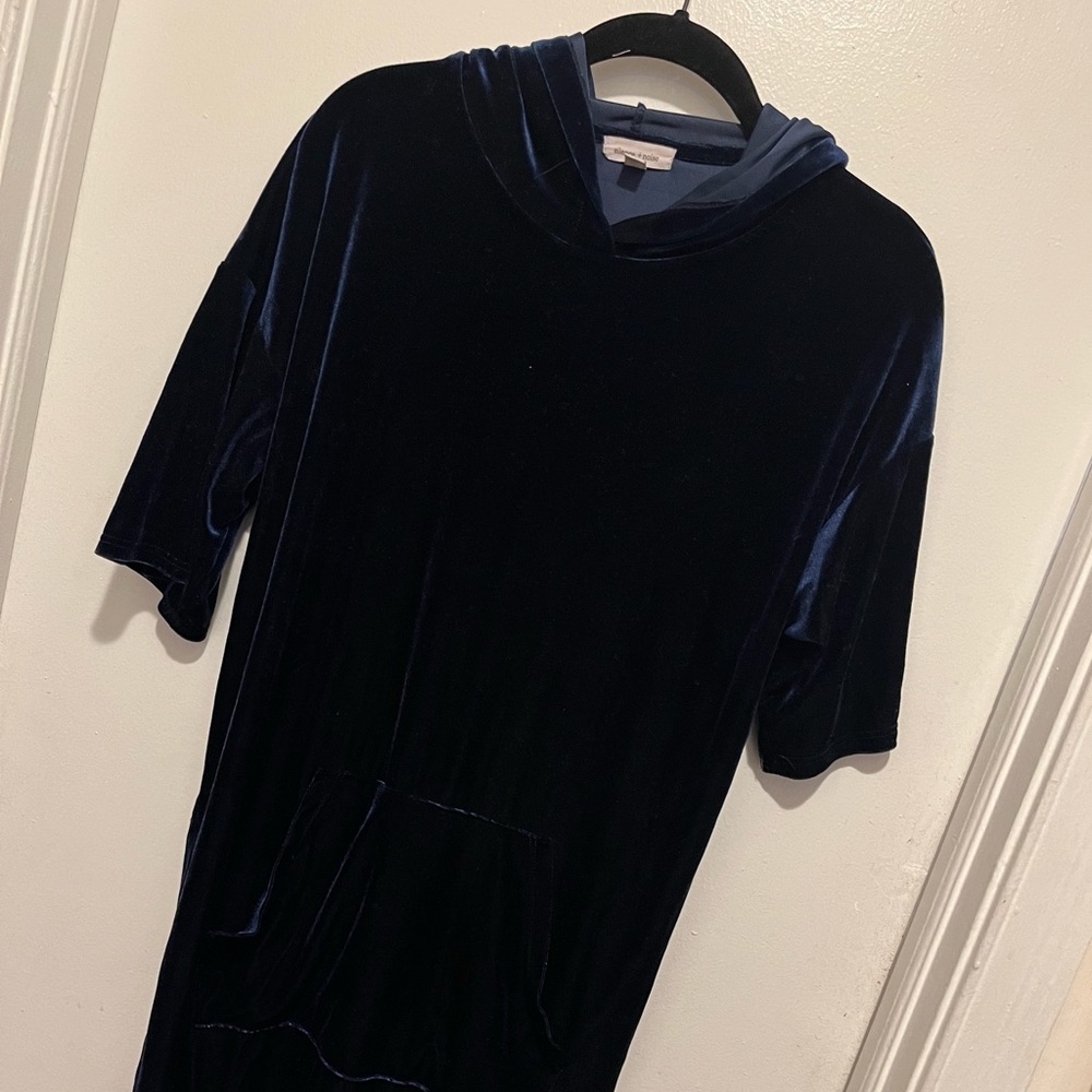 UO Silence + Noise Velour Hoodie Dress (M)